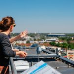 Blick vom Rathausdach bei einer Rathausdachführung in Wolfsburg