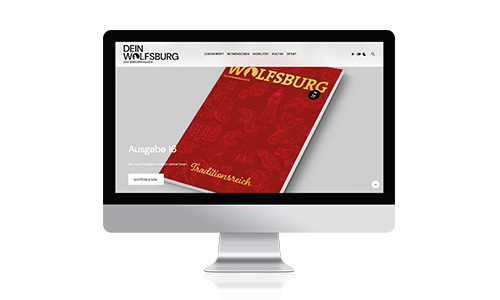 Screenshot der Webseite vom Bürgermagazin Dein Wolfsburg