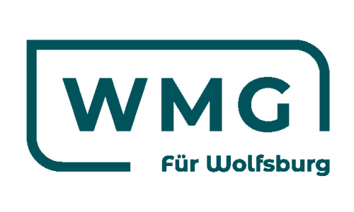 Das Logo der WMG, das den Schriftzug "WMG für Wolfsburg" enthält